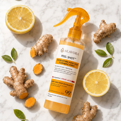 Alavora Spray Peeling Corporal con Ácido Kójico + Cúrcuma