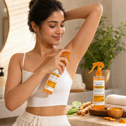 Alavora Spray Peeling Corporal con Ácido Kójico + Cúrcuma