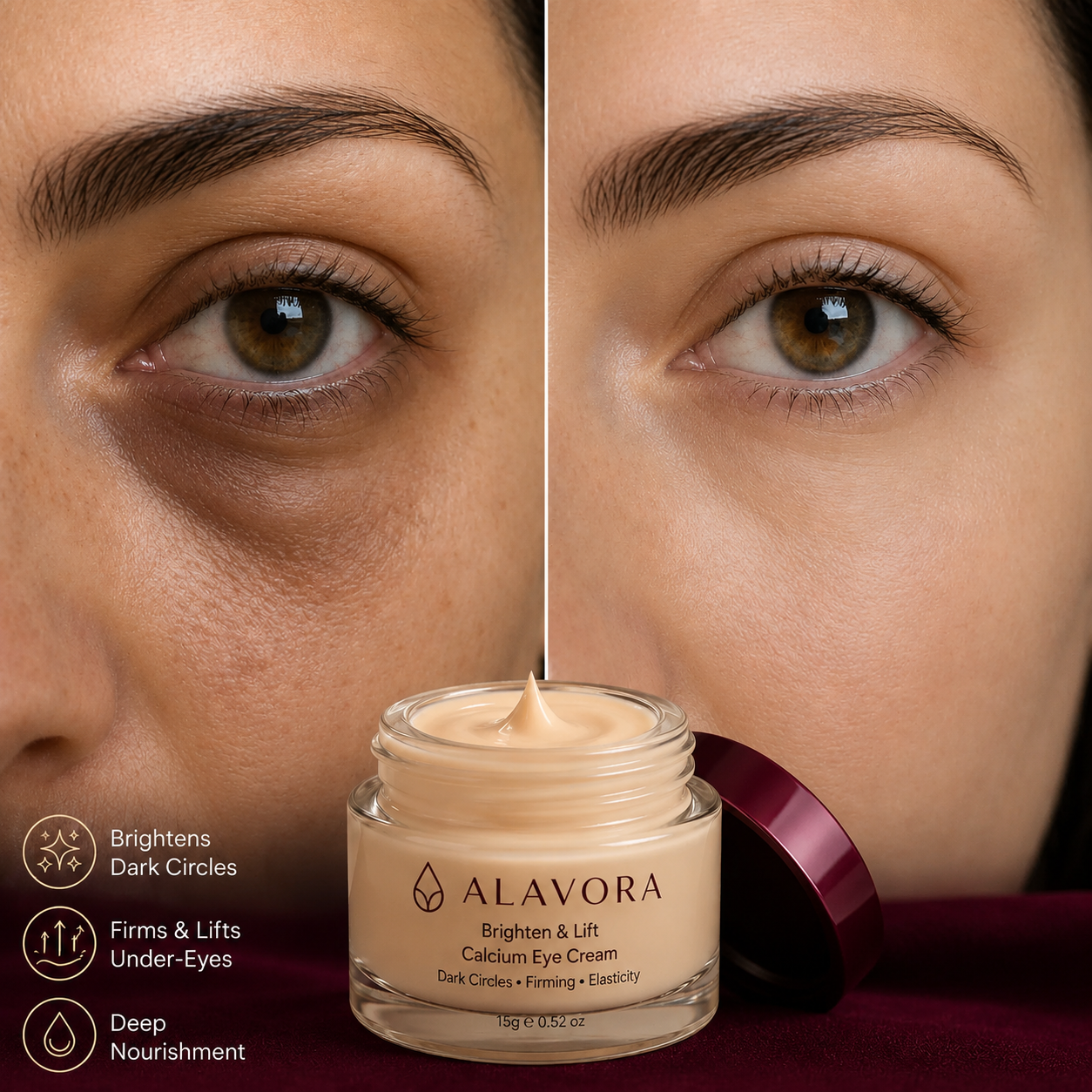 Alavora© Crema Iluminadora de Calcio para Ojos