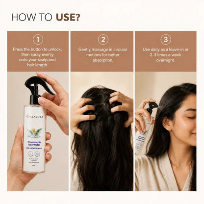 Alavora® Rosemary & Rice Water Hair Growth Spray