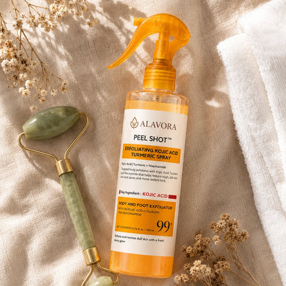 Alavora Spray Peeling Corporal con Ácido Kójico + Cúrcuma