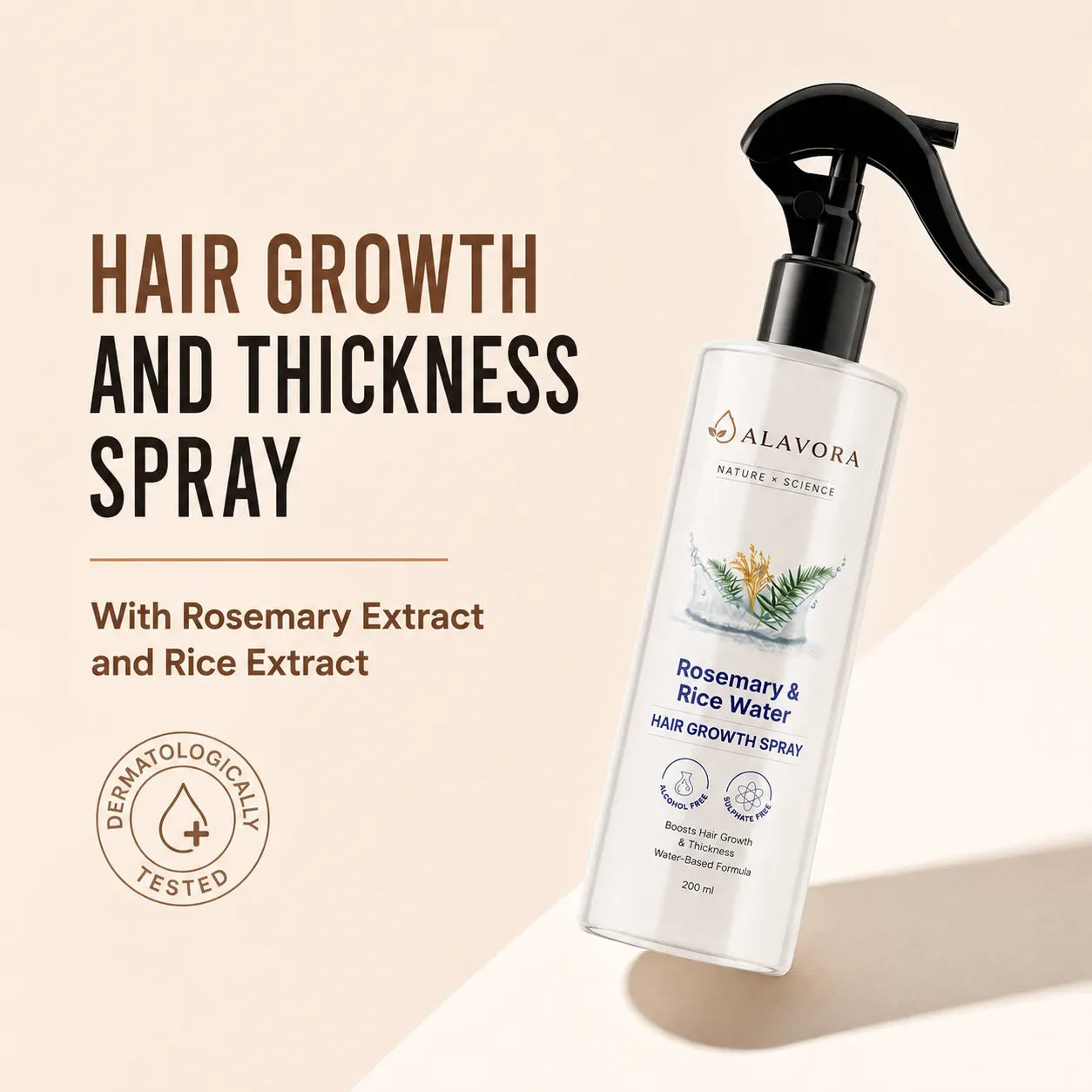 Alavora® Rosemary & Rice Water Hair Growth Spray - 200ml
